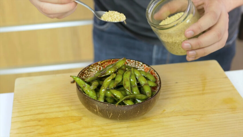 Cooked Edamame At The Fridge