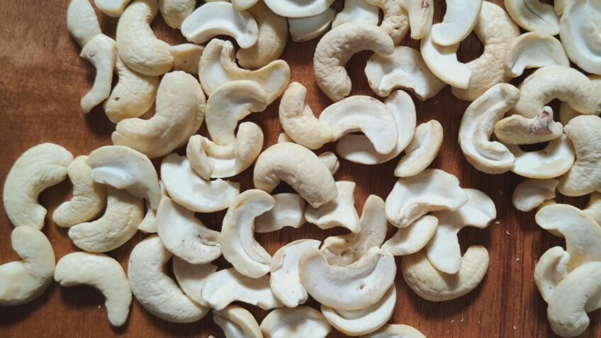Cashew on wooden table