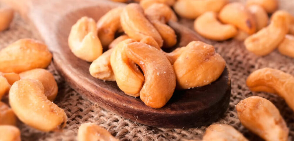 Cashew on a Wooden Spoon